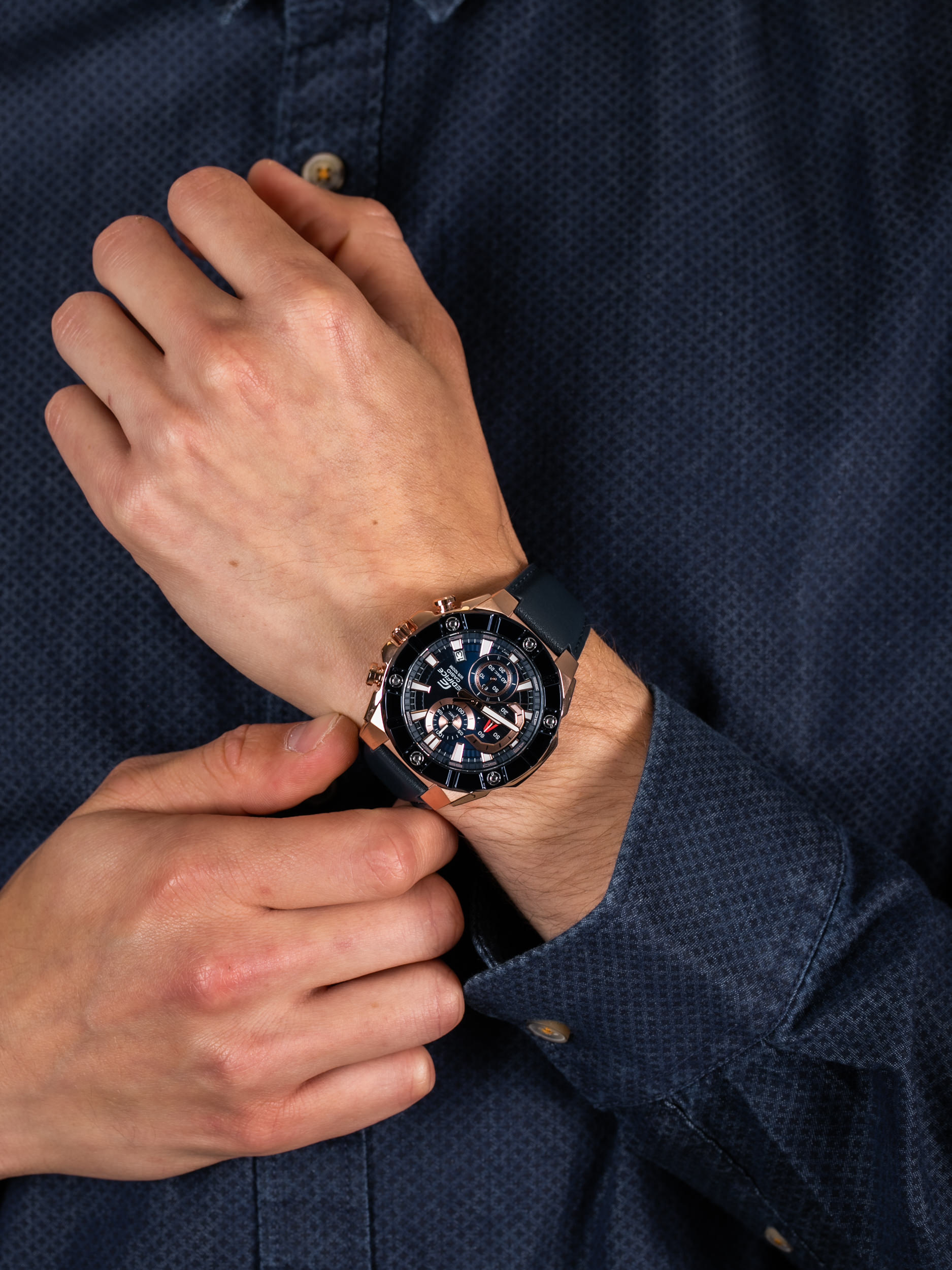 zegarek Edifice EFR-569BL-2AVUEF męski z chronograf Edifice - miniatura 3