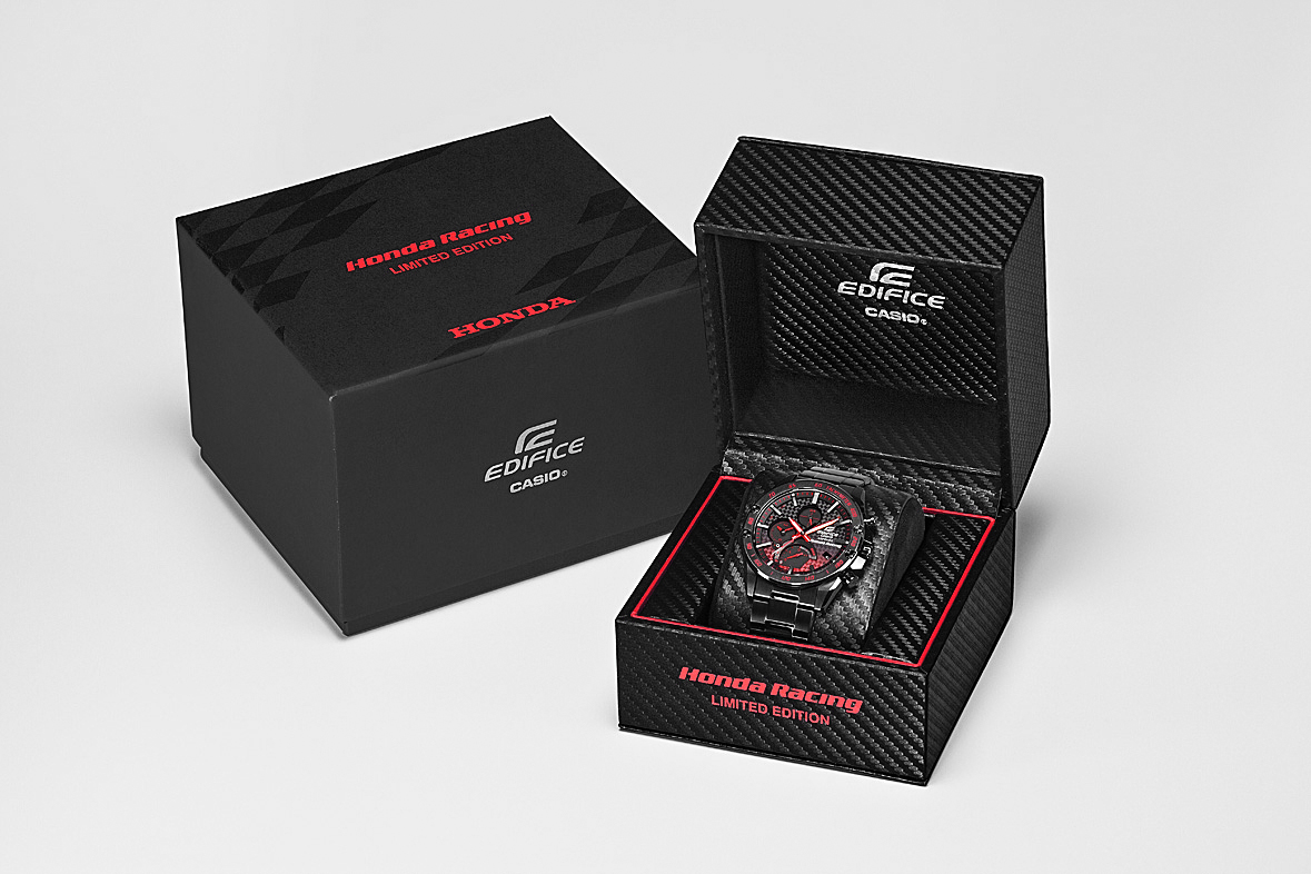 smartwatch Edifice EQB-1000HR-1AER solar męski EDIFICE Premium Super Slim Honda Racing Limited Edition