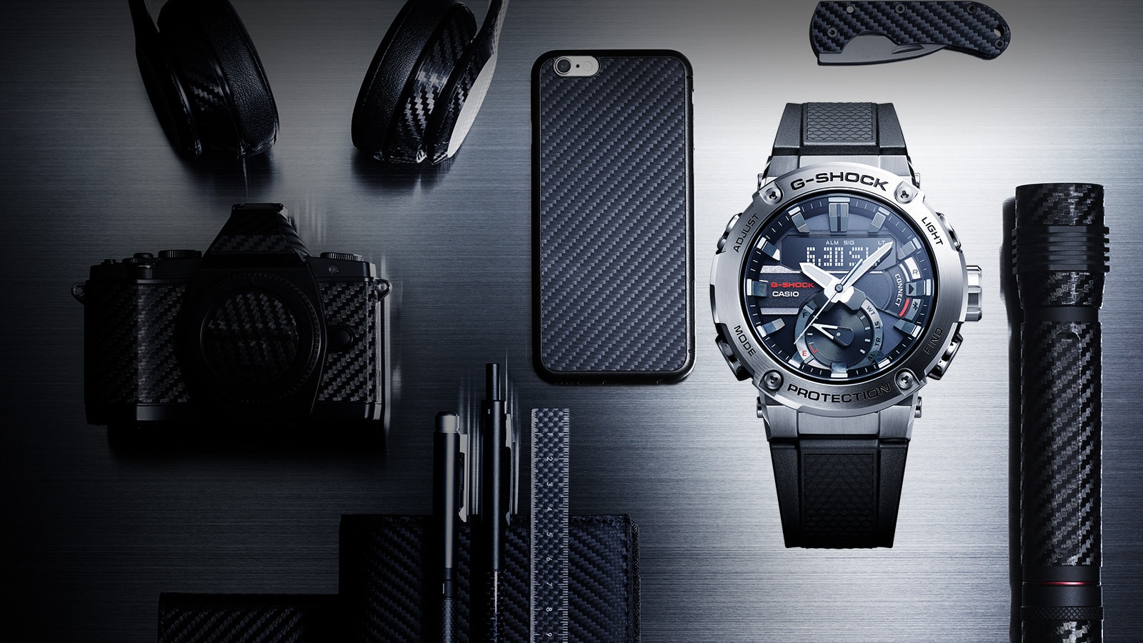 zegarek G-Shock GST-B200-1AER srebrny G-SHOCK G-STEEL