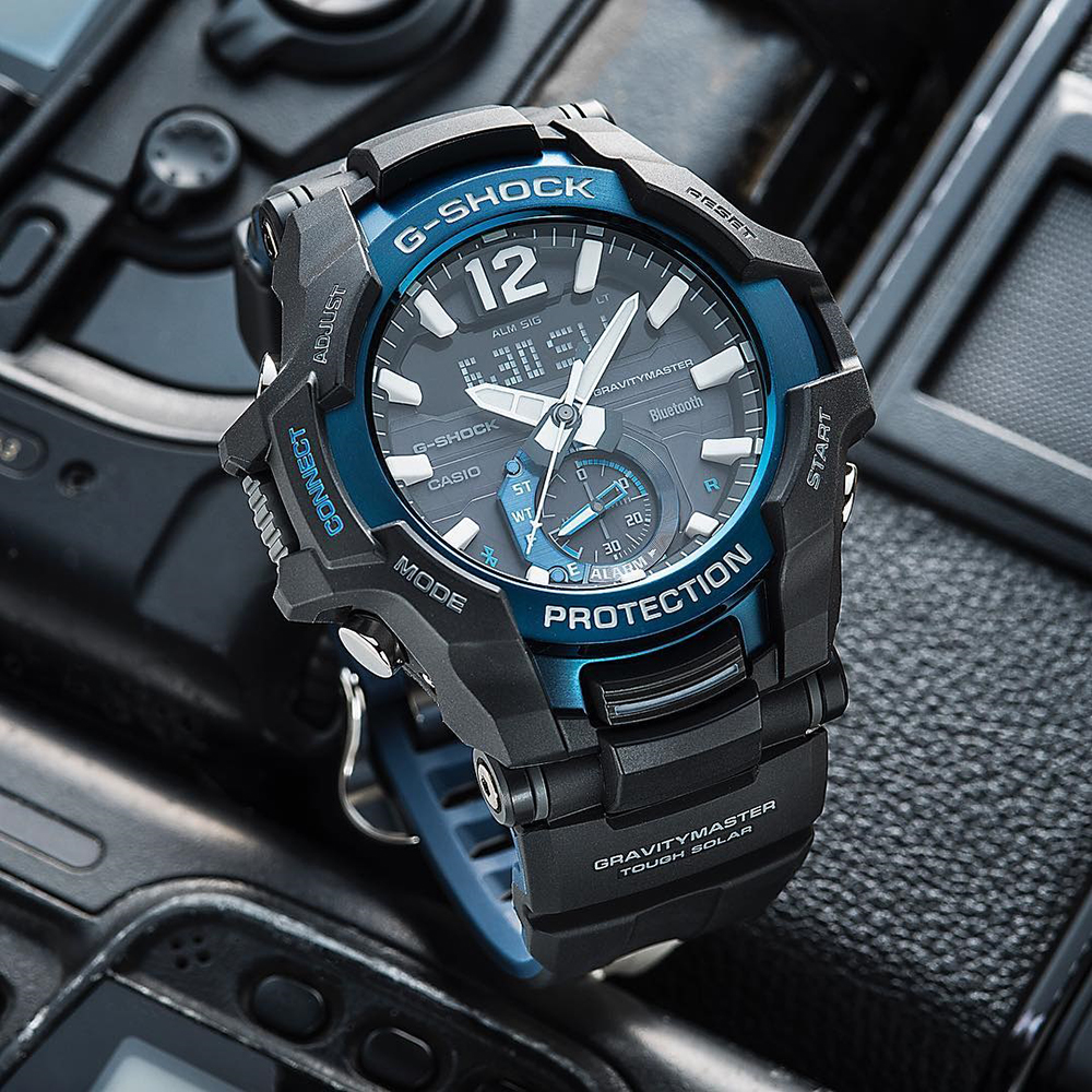 G-Shock GR-B100-1A2ER G-SHOCK Master of G GRAVITYMASTER BLUETOOTH SYNC zegarek męski sportowy mineralne