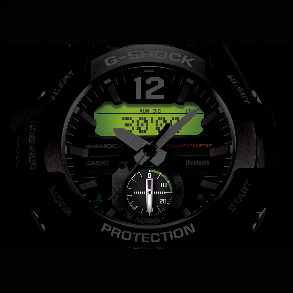 G-Shock GR-B100-1A3ER GRAVITYMASTER BLUETOOTH SYNC G-SHOCK Master of G sportowy zegarek czarny