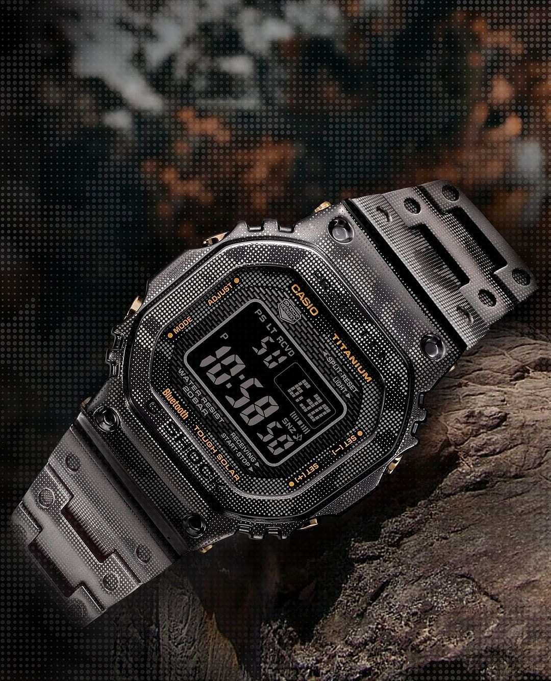 G-Shock GMW-B5000TCM-1ER Lazered Camo horloge Titanium Limited Edition G-SHOCK Specials sportowy zegarek szary - miniatura 9
