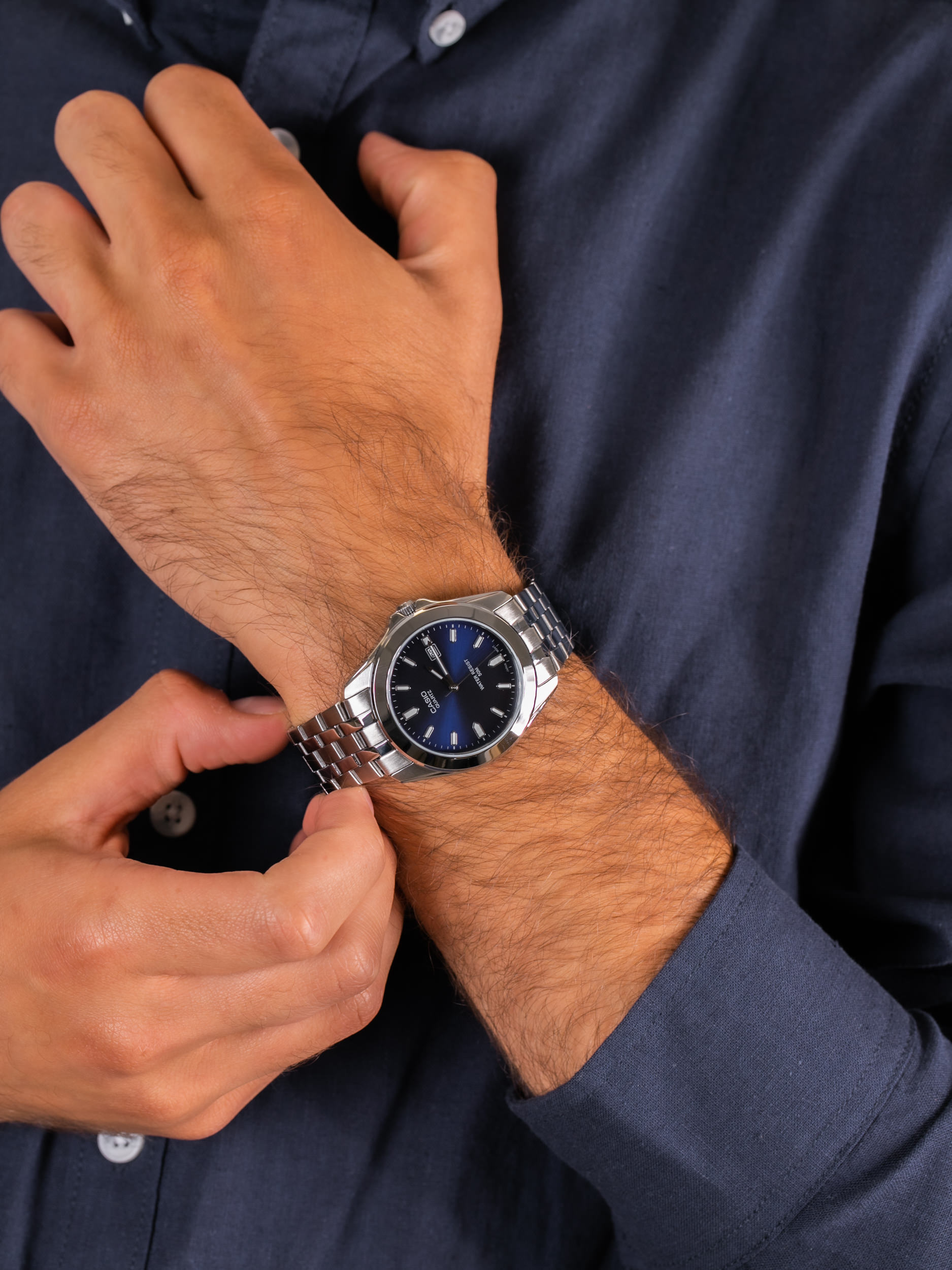 Casio MTP-1222A-2AV męski zegarek Klasyczne bransoleta - miniatura 3