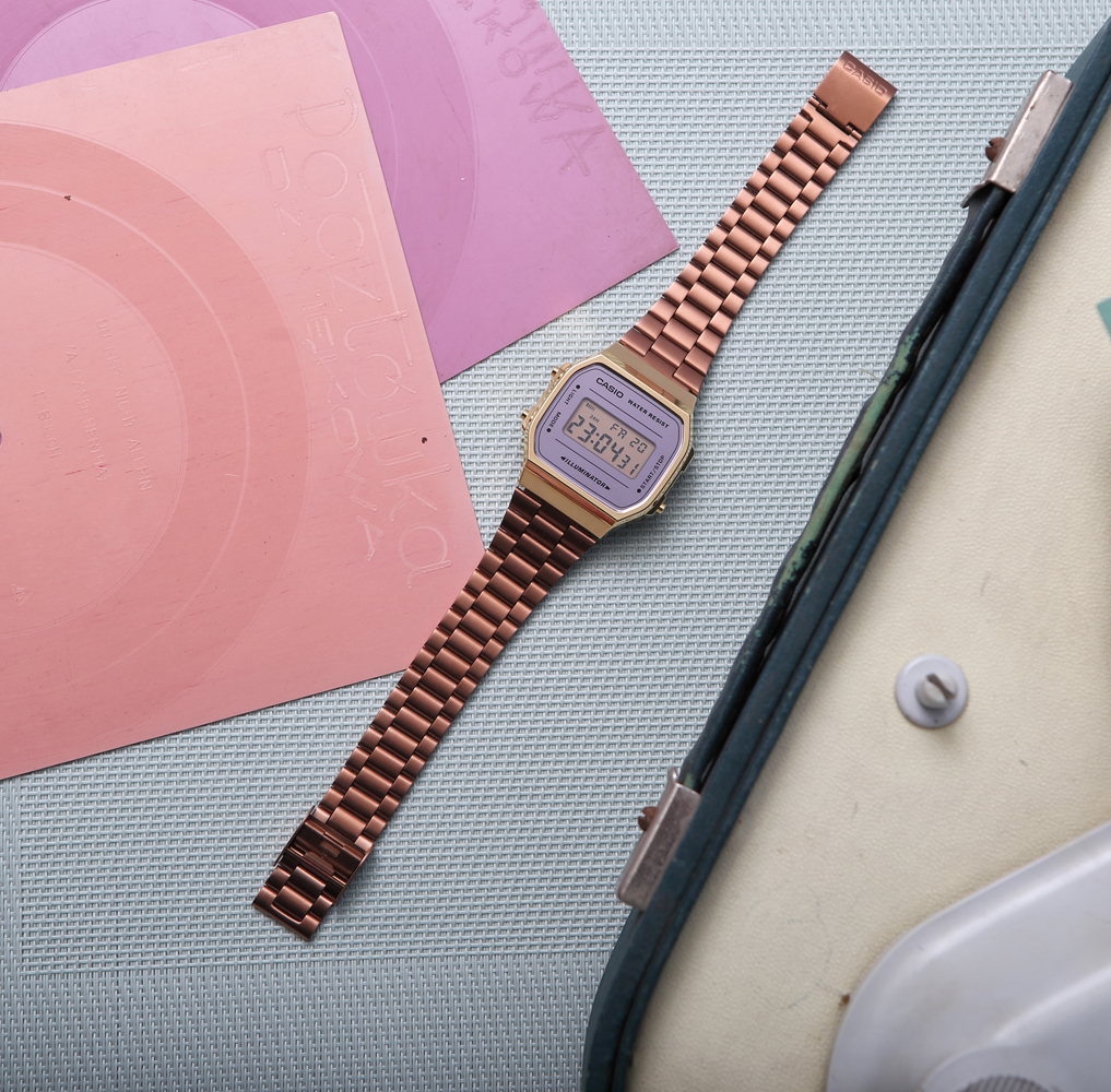 Casio Vintage A168WECM-5EF VINTAGE Maxi MIRROR FACE zegarek damski retro mineralne - miniatura 7