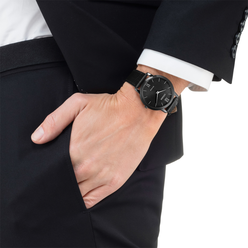 Citizen AR1135-10E zegarek czarny klasyczny Ecodrive pasek - miniatura 5