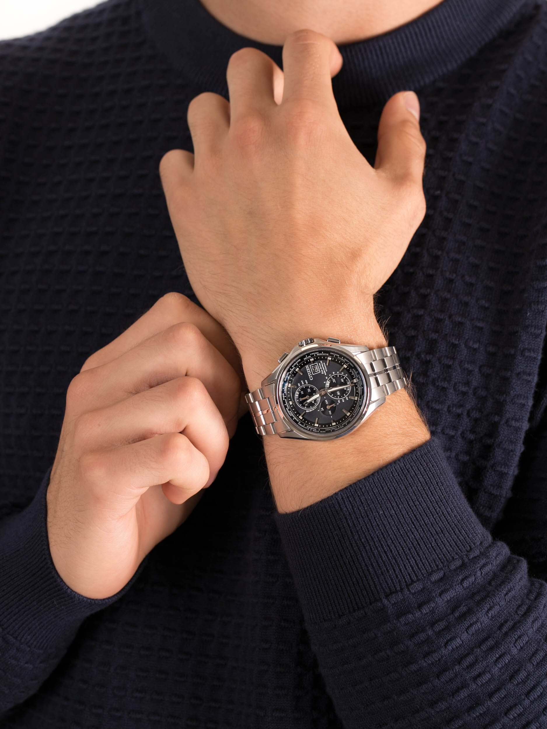 zegarek Citizen AT8130-56L Eco-Drive Titanium męski z chronograf Radio Controlled