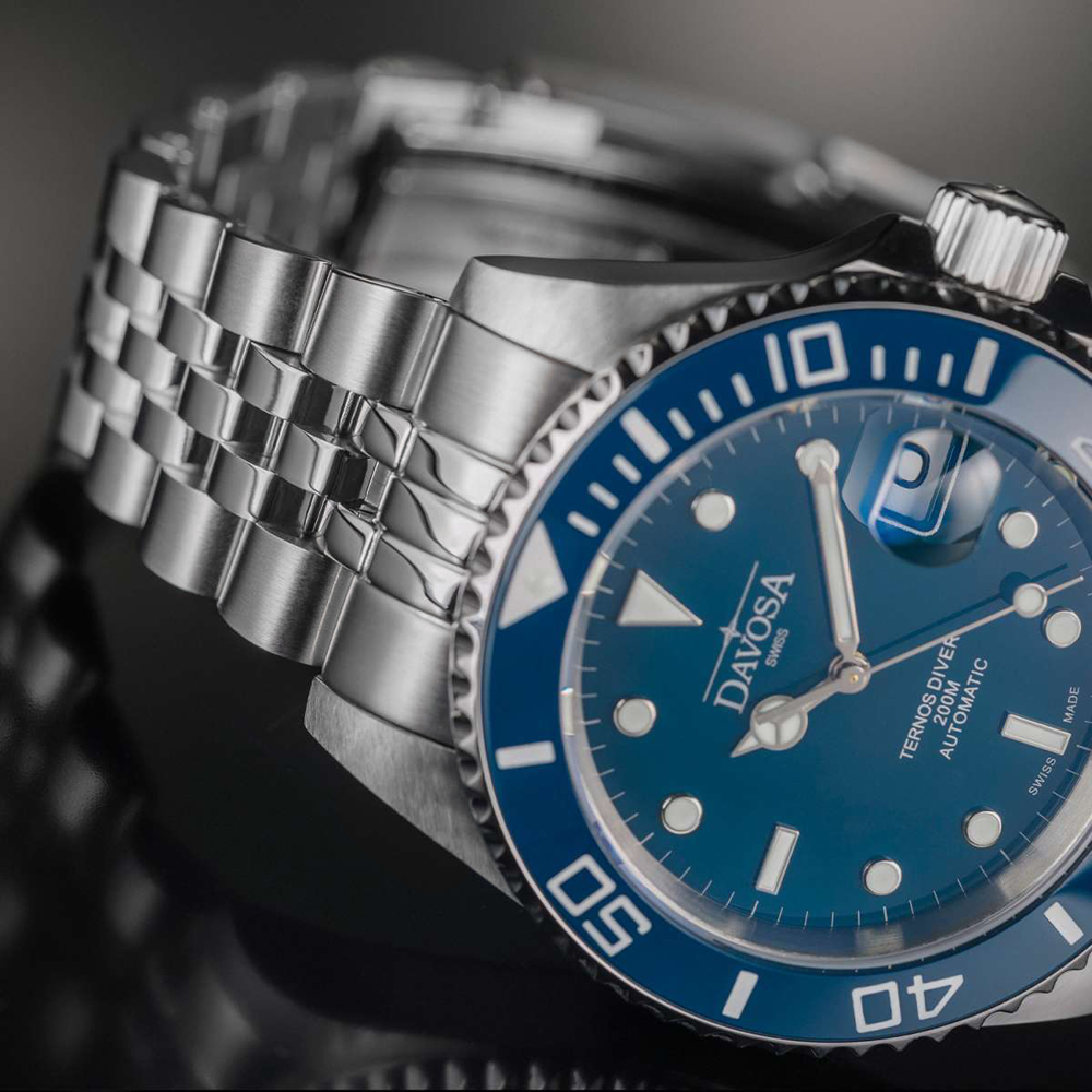 Davosa 161.555.04 zegarek srebrny klasyczny Diving bransoleta - miniatura 5