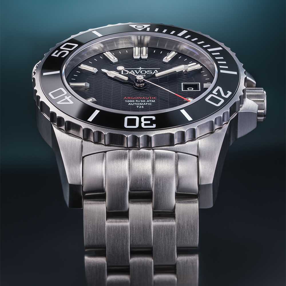 Davosa 161.576.10 zegarek srebrny klasyczny Diving bransoleta - miniatura 9