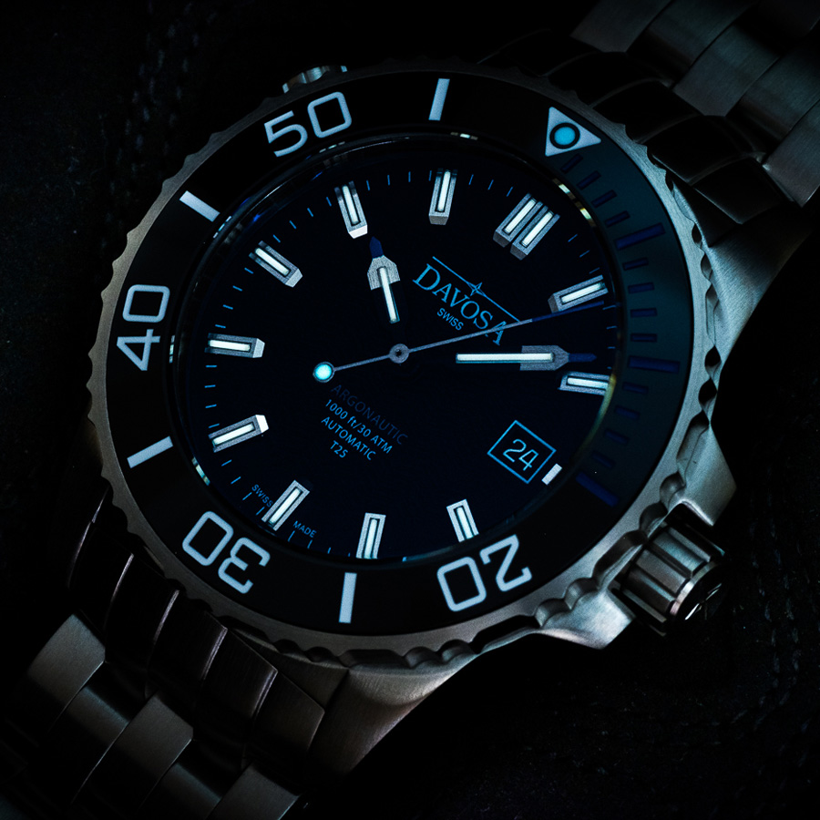 Davosa 161.576.40 zegarek srebrny klasyczny Diving bransoleta - miniatura 5