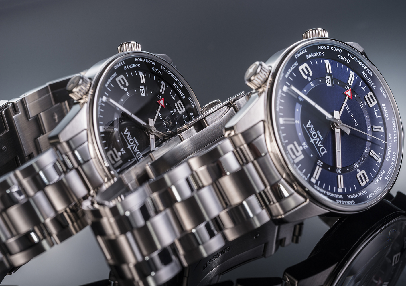 Davosa 163.480.55 VIREO DUAL TIME zegarek klasyczny Executive - miniatura 4