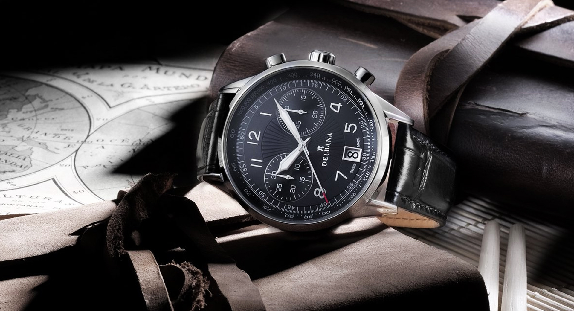 Delbana 41601.672.6.034 zegarek srebrny klasyczny Retro Chronograph pasek - miniatura 5