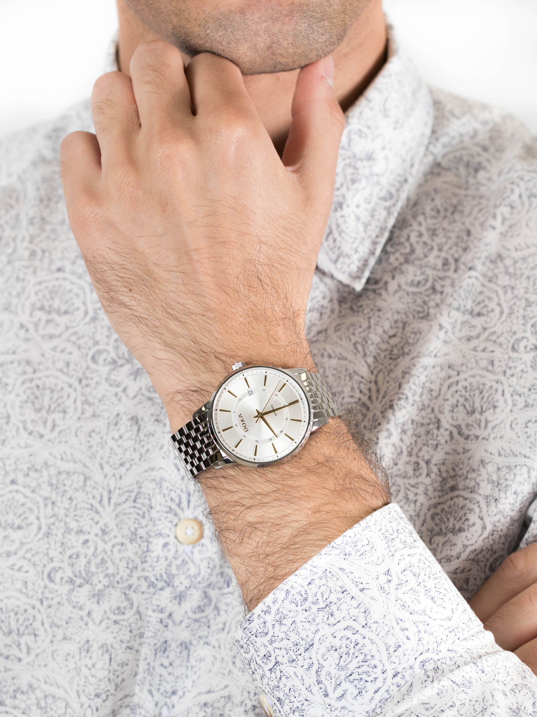 Doxa 107.10.021Y.10 męski zegarek Slim Line bransoleta - miniatura 3
