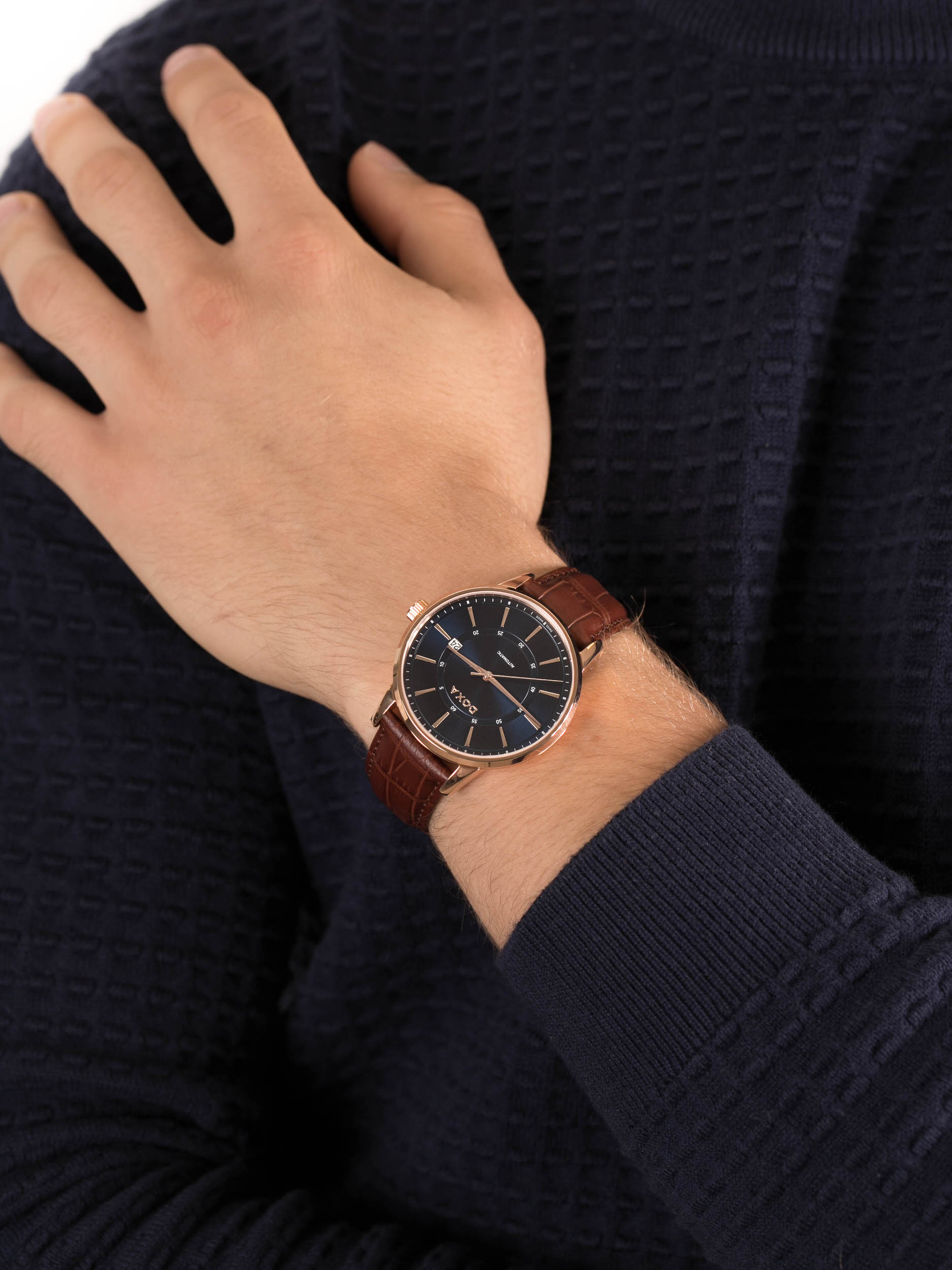 Doxa 107.90.201.02 męski zegarek Slim Line pasek - miniatura 3