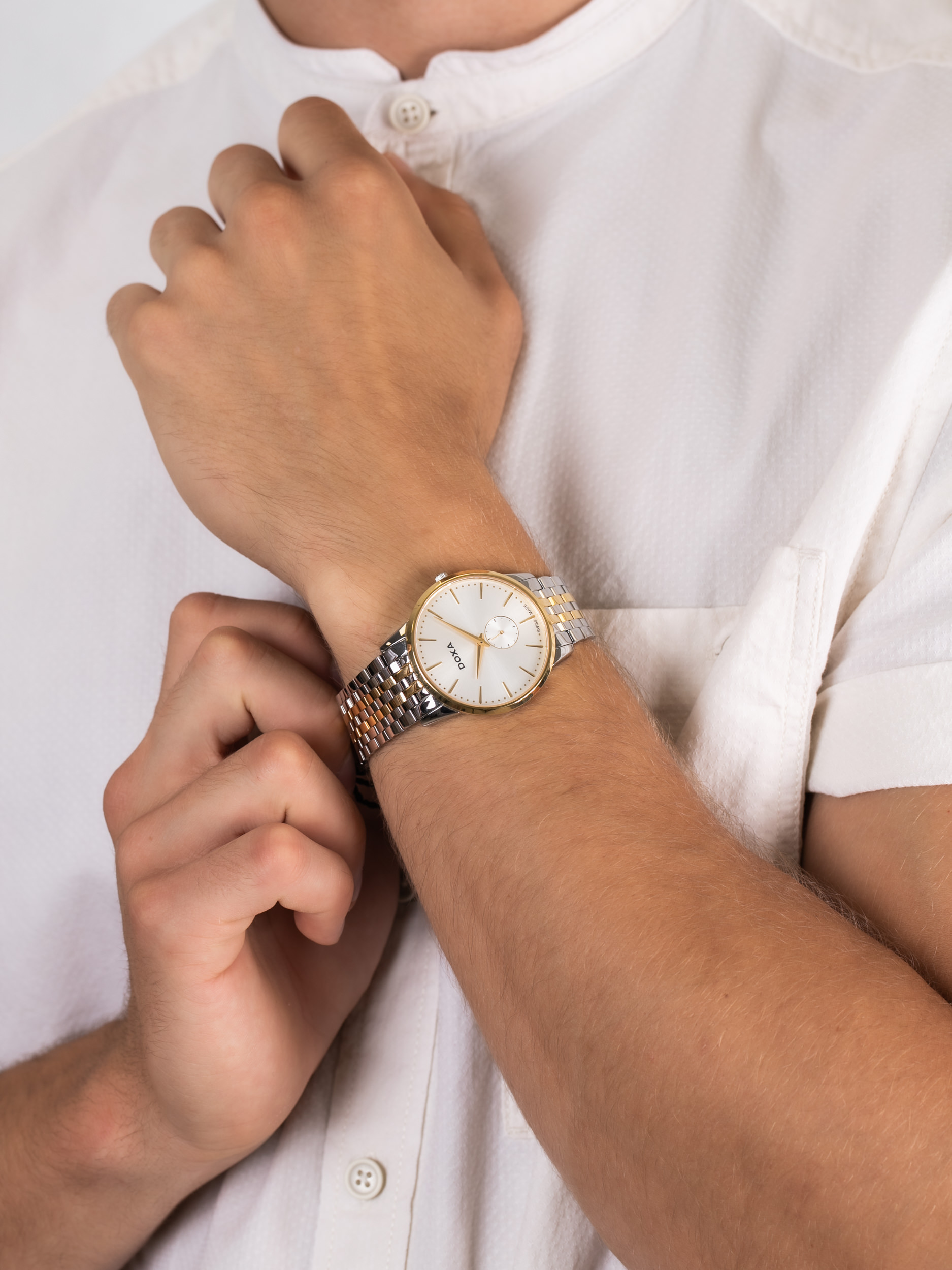 Doxa D155TWH męski zegarek Slim Line bransoleta - miniatura 3