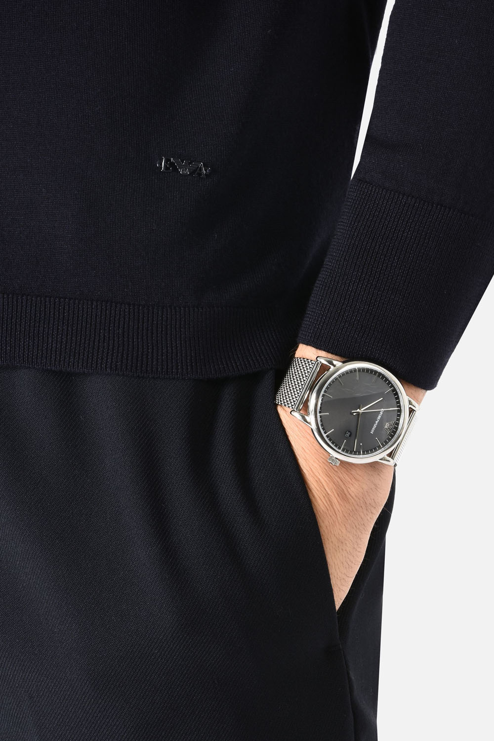 Emporio Armani AR11069 zegarek srebrny klasyczny Sports and Fashion bransoleta - miniatura 5