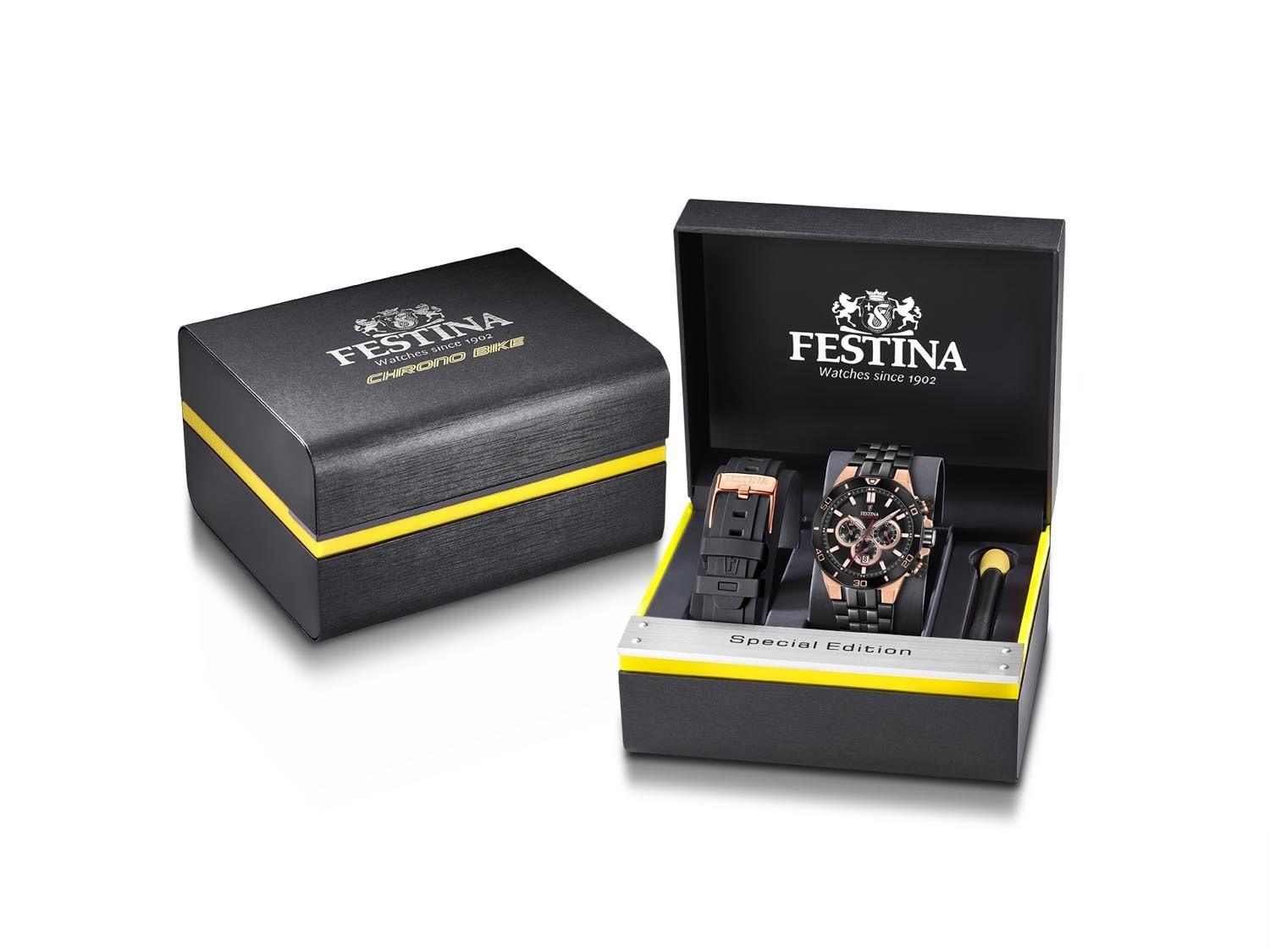 Festina F20451-1 zegarek czarny sportowy Chrono Bike bransoleta - miniatura 5