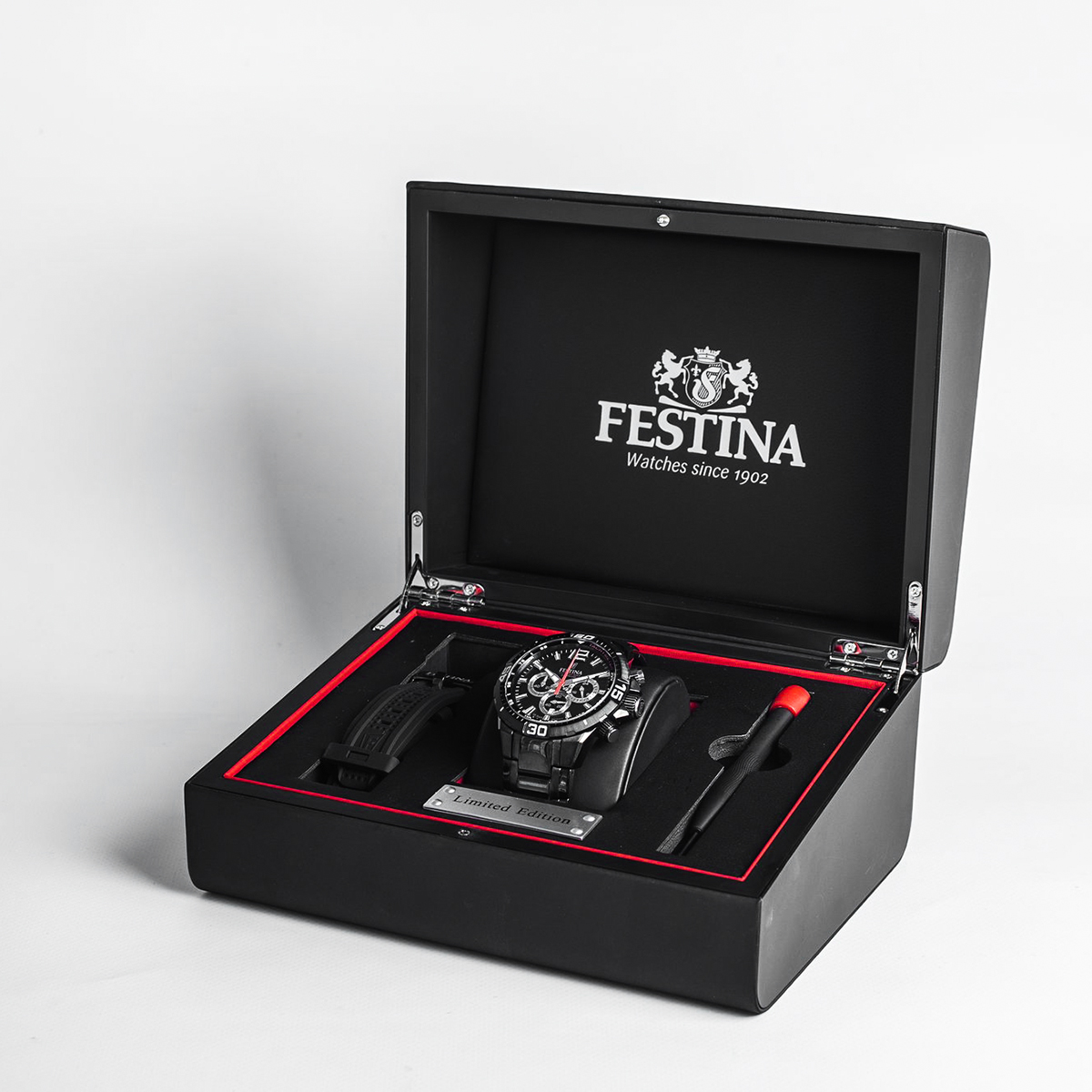 Festina F20528-1 zegarek czarny sportowy Chrono Bike bransoleta - miniatura 5