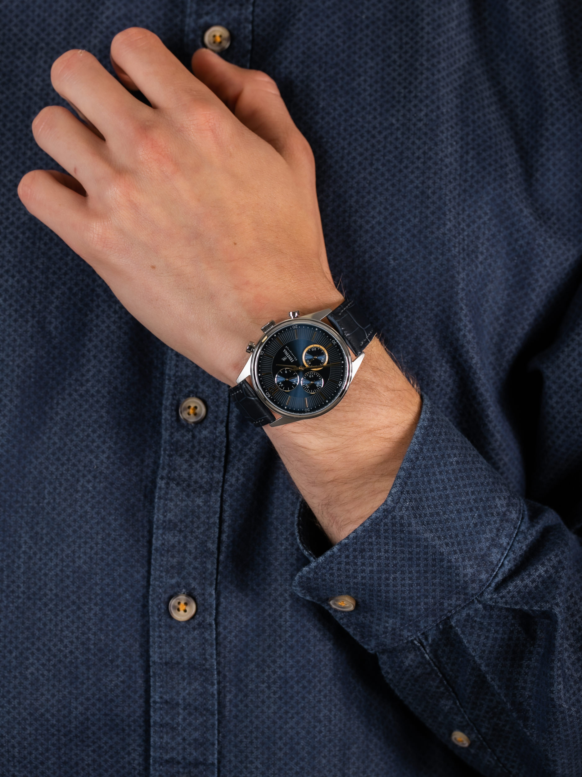 zegarek Festina F20286-3 Timeless Chronograph męski z chronograf Chronograf - miniatura 3