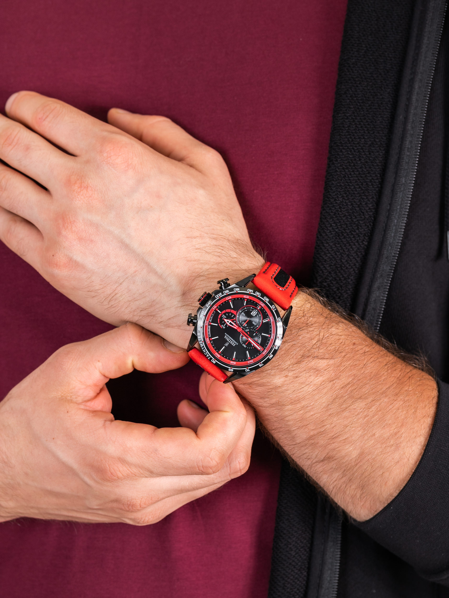 zegarek Festina F20351-6 The Originals Chronograph męski z tachometr Chronograf - miniatura 3