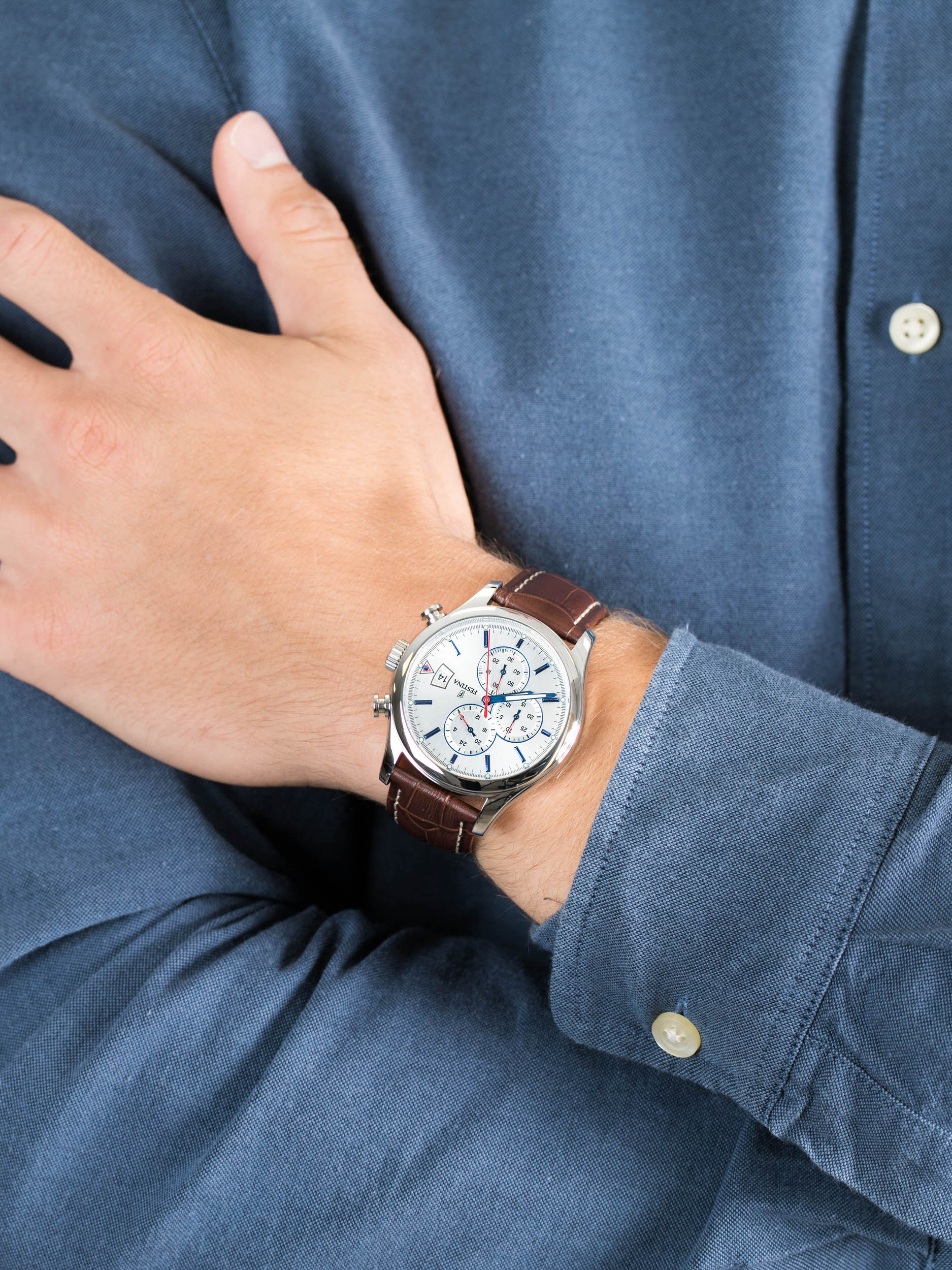 zegarek Festina F20375-1 Timeless Chronograph męski z chronograf Chronograf - miniatura 3