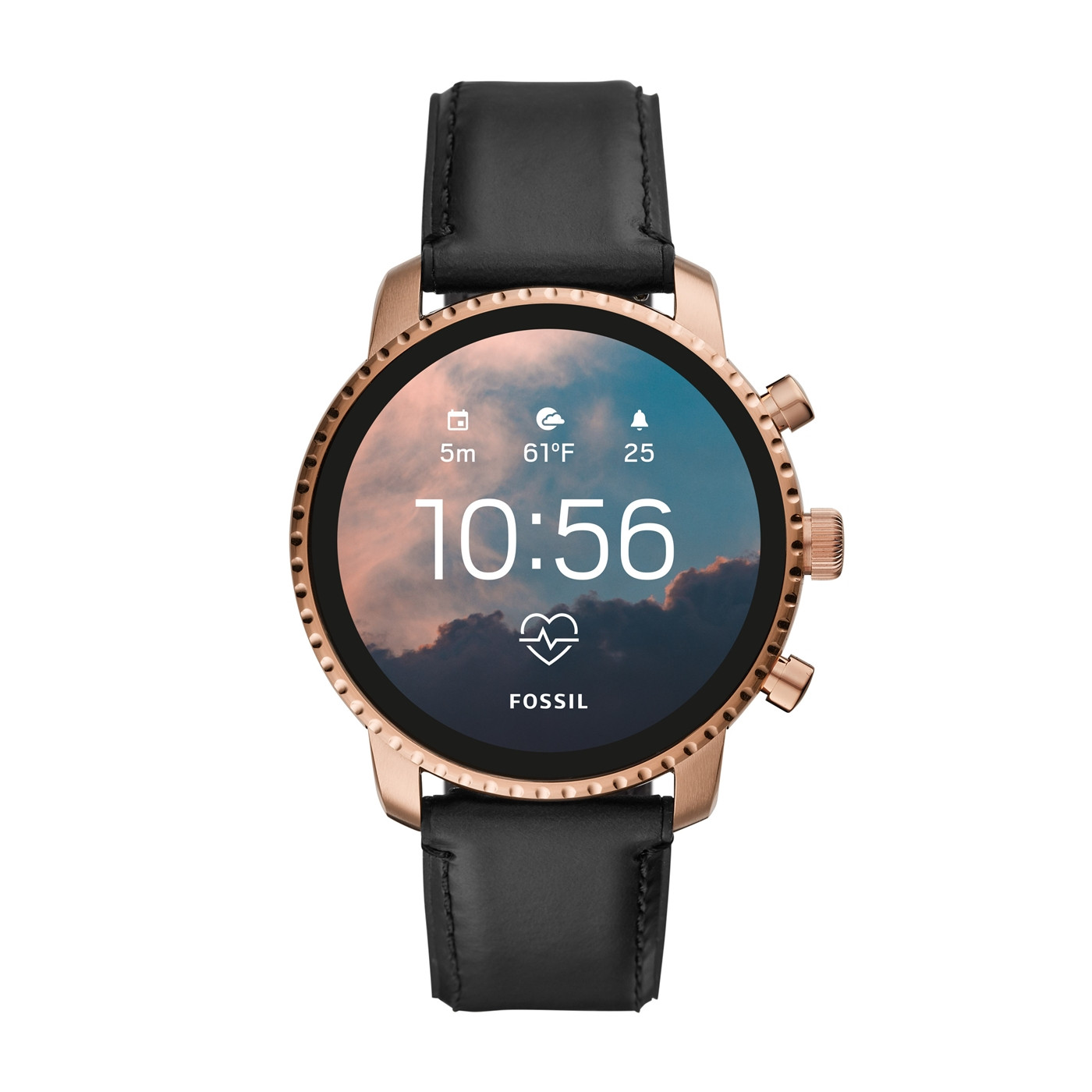 Fossil Smartwatch FTW4017 Gen 4 Smartwatch Explorist HR Black Leather zegarek fashion/modowy Fossil Q - miniatura 7
