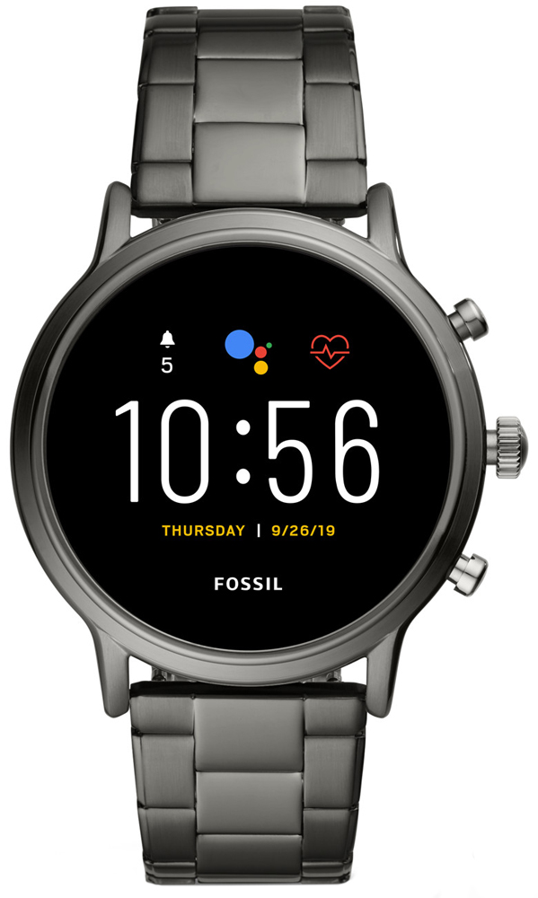 Fossil Smartwatch FTW4024 Fossil Q GEN 5 SMARTWATCH - THE CARLYLE HR SMOKE STAINLESS STEEL