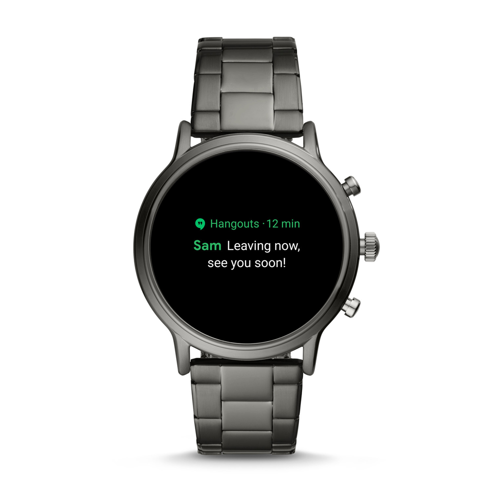 zegarek Fossil Smartwatch FTW4024 kwarcowy męski Fossil Q GEN 5 SMARTWATCH - THE CARLYLE HR SMOKE STAINLESS STEEL
