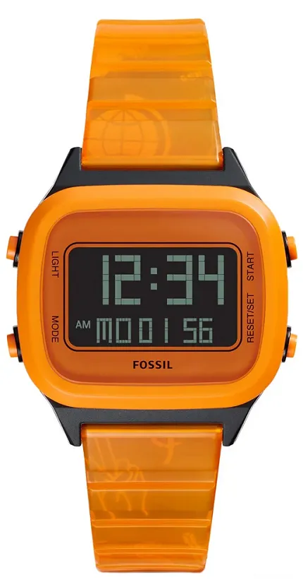 Fossil FS5678 Retro Digital LCD RETRO DIGITAL LCD NEON ORANGE NYLON - zdjęcie 1