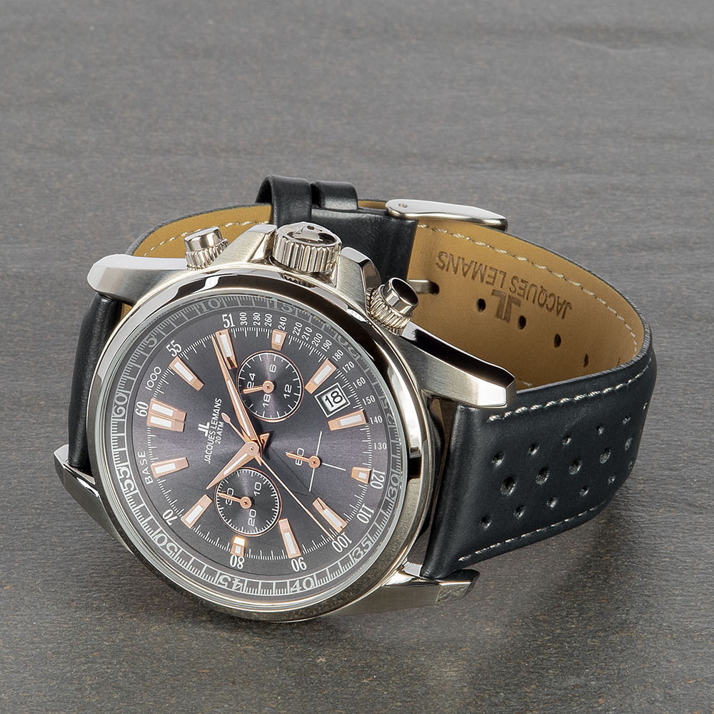 Jacques Lemans 1-1117.1WQ zegarek srebrny sportowy Sport pasek - miniatura 5