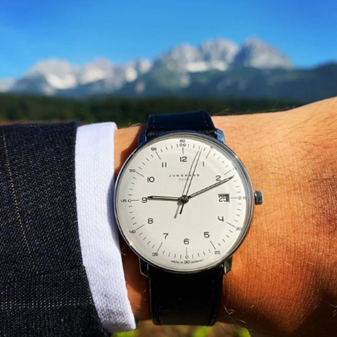 Junghans 027/4700.04 zegarek srebrny klasyczny Max Bill pasek - miniatura 5