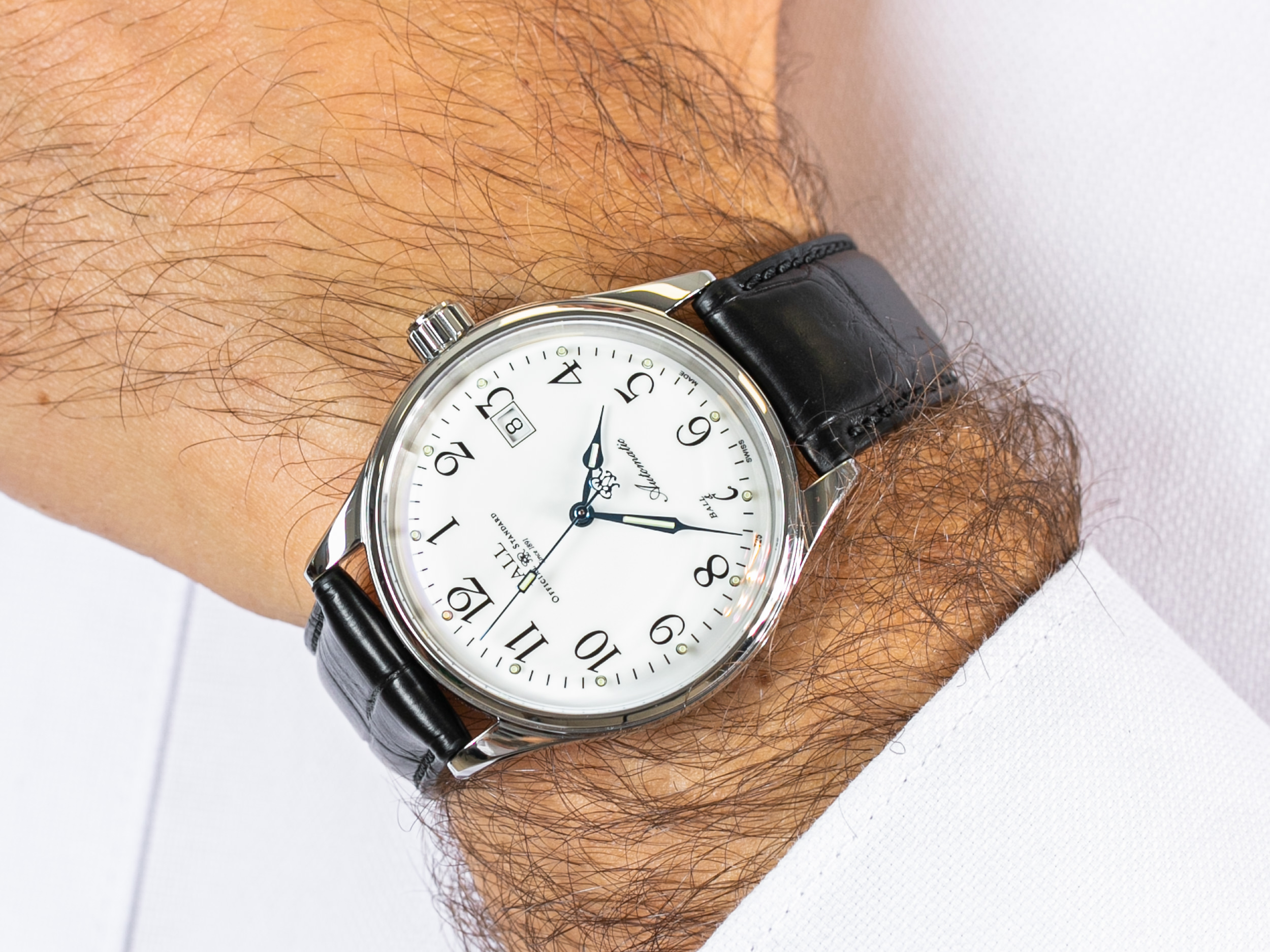 Ball NM3288D-LLJ-WH Trainmaster Standard Time 135 Anniversary Automatic Limited Edit zegarek klasyczny Trainmaster - miniatura 4