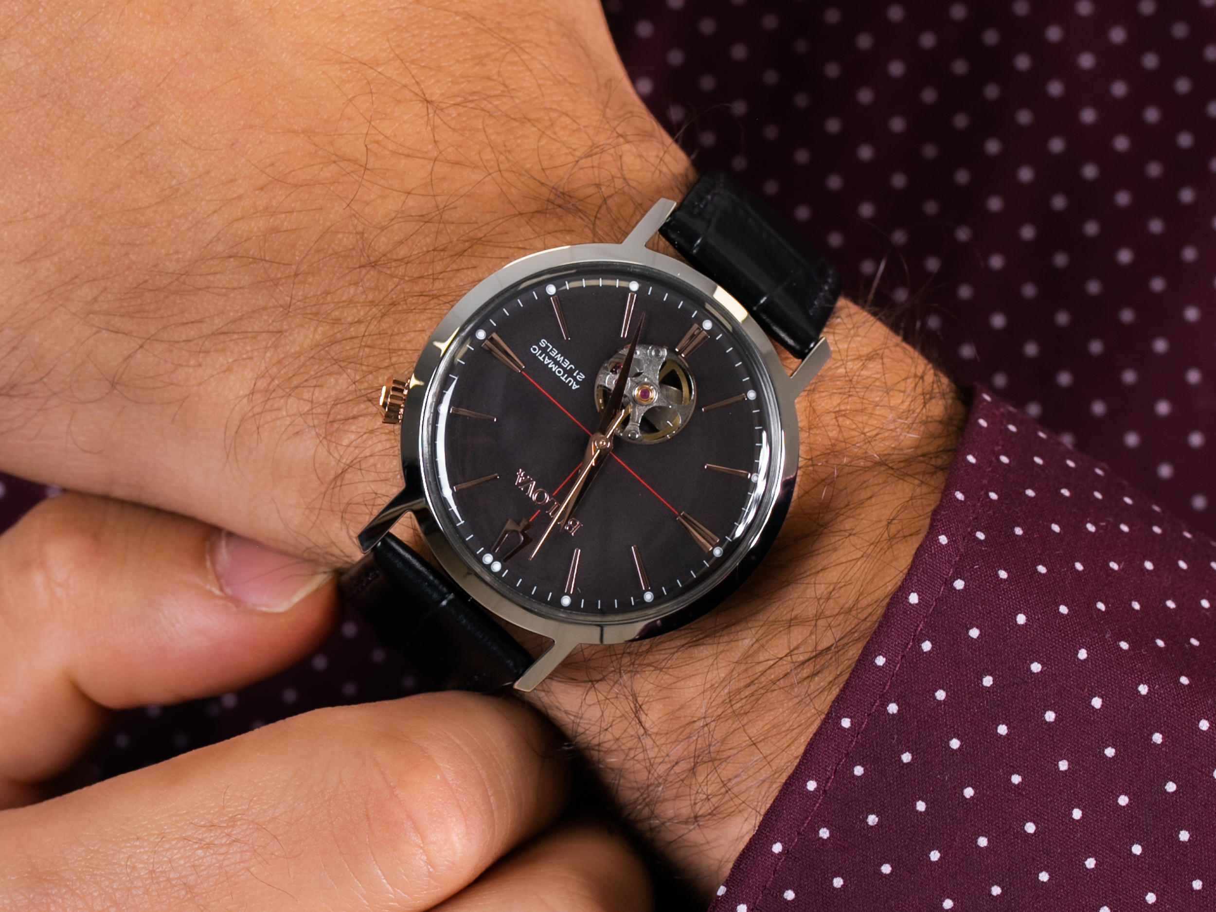 Bulova 98A187 zegarek srebrny klasyczny Classic pasek