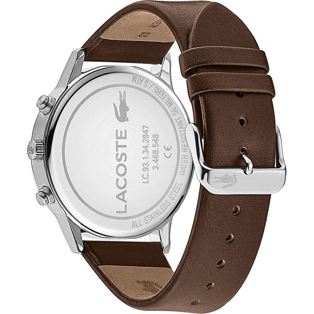 Lacoste 2011066 zegarek srebrny klasyczny Męskie pasek - miniatura 5