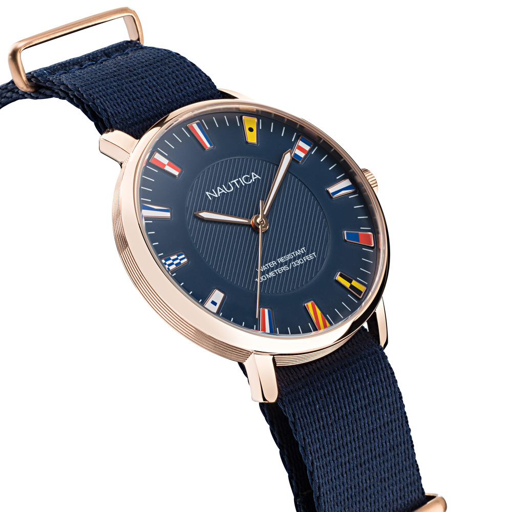 Nautica NAPCRF902 zegarek różowe złoto klasyczny Pasek pasek - miniatura 5
