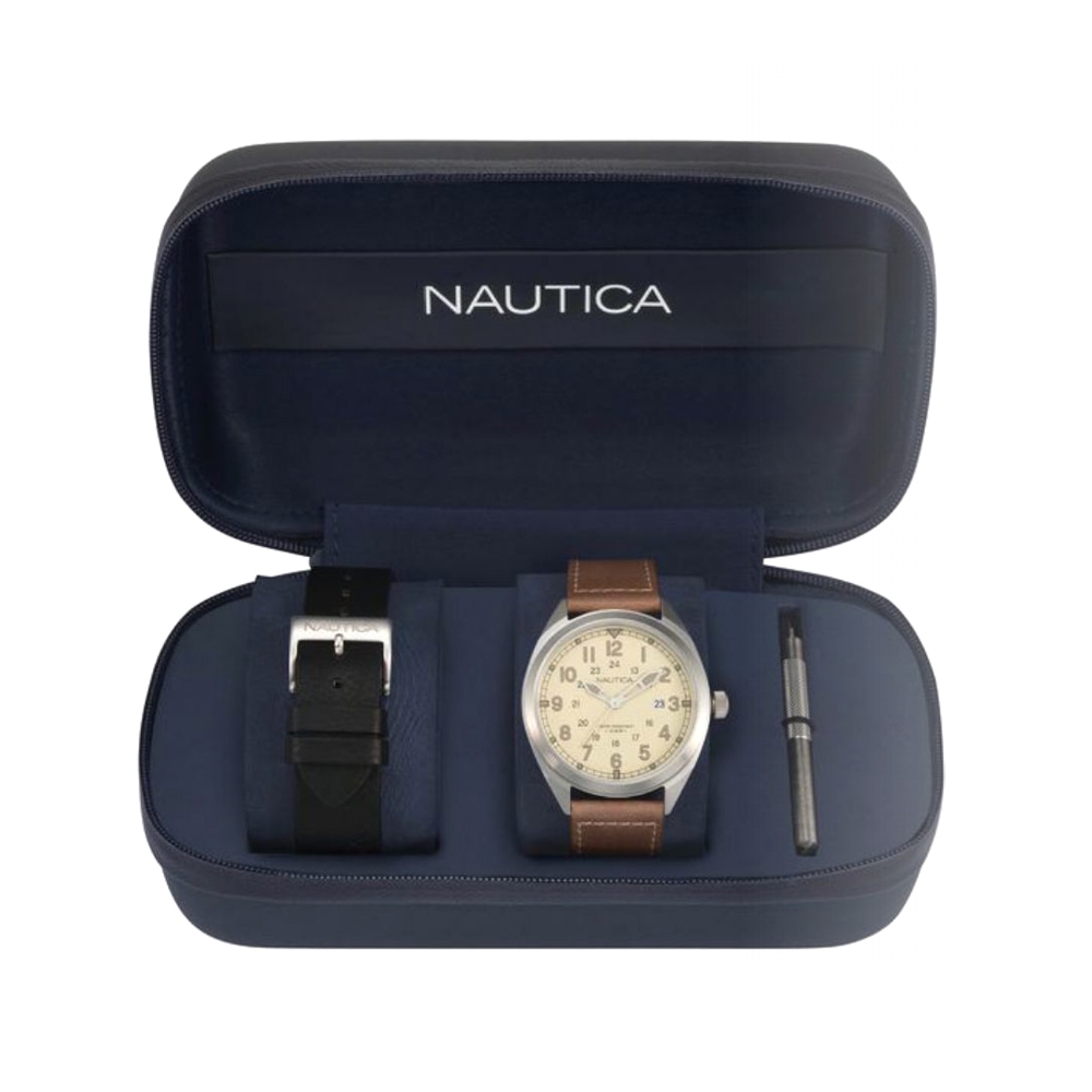 Nautica NAPBTP009 zegarek srebrny klasyczny Pasek pasek - miniatura 5