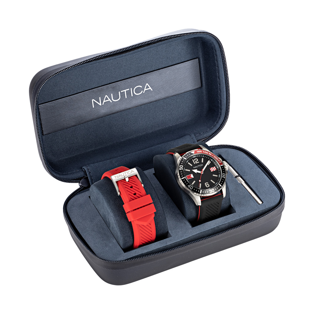 Nautica NAPFRB926 zegarek srebrny klasyczny Pasek pasek - miniatura 5