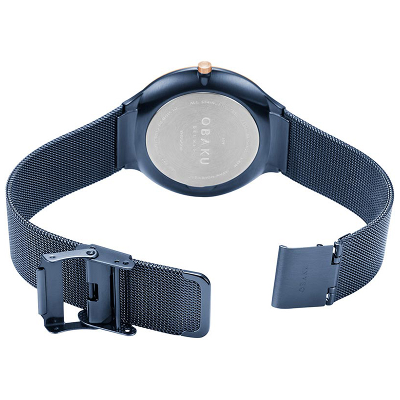 Obaku Denmark V240GXSLML zegarek niebieski klasyczny Slim bransoleta - miniatura 5