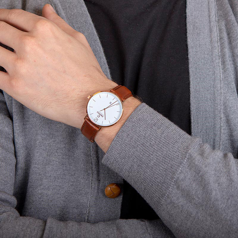 Obaku Denmark V181GDVWRN zegarek różowe złoto klasyczny Slim pasek - miniatura 5