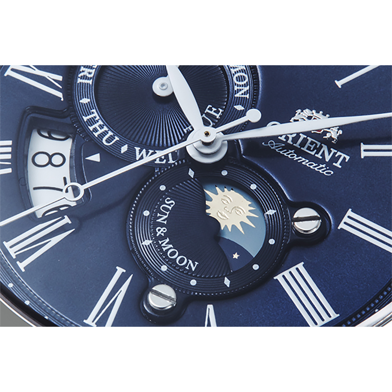 Orient FAK00005D0 Sun and Moon Classic klasyczny zegarek srebrny - miniatura 9