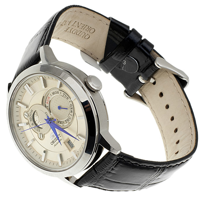 Orient FET0P003W0 Contemporary Sun and Moon zegarek męski klasyczny szafirowe - miniatura 7