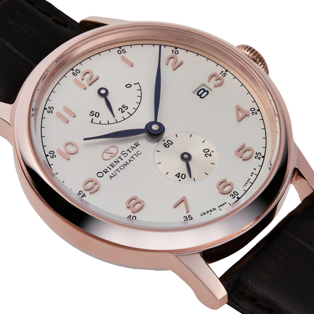 Orient Star RE-AW0003S00B zegarek różowe złoto klasyczny Classic pasek - miniatura 5