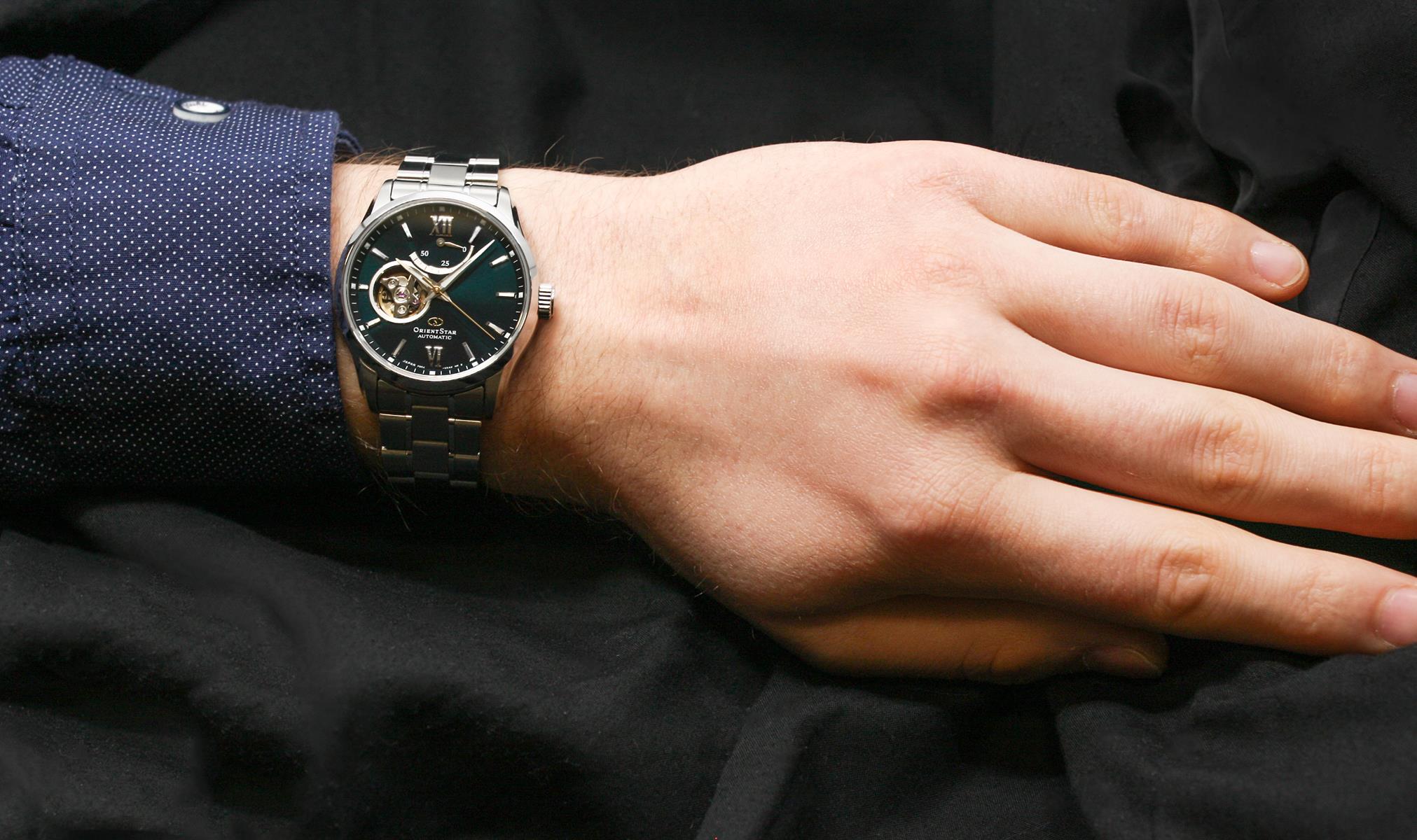 Orient Star RE-AT0002E00B zegarek męski elegancki Contemporary bransoleta