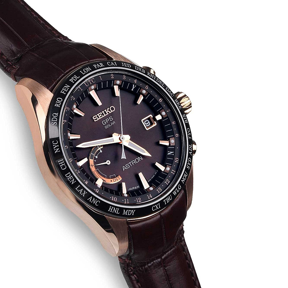 Seiko SSE096J1 zegarek różowe złoto luksusowy Astron pasek - miniatura 5