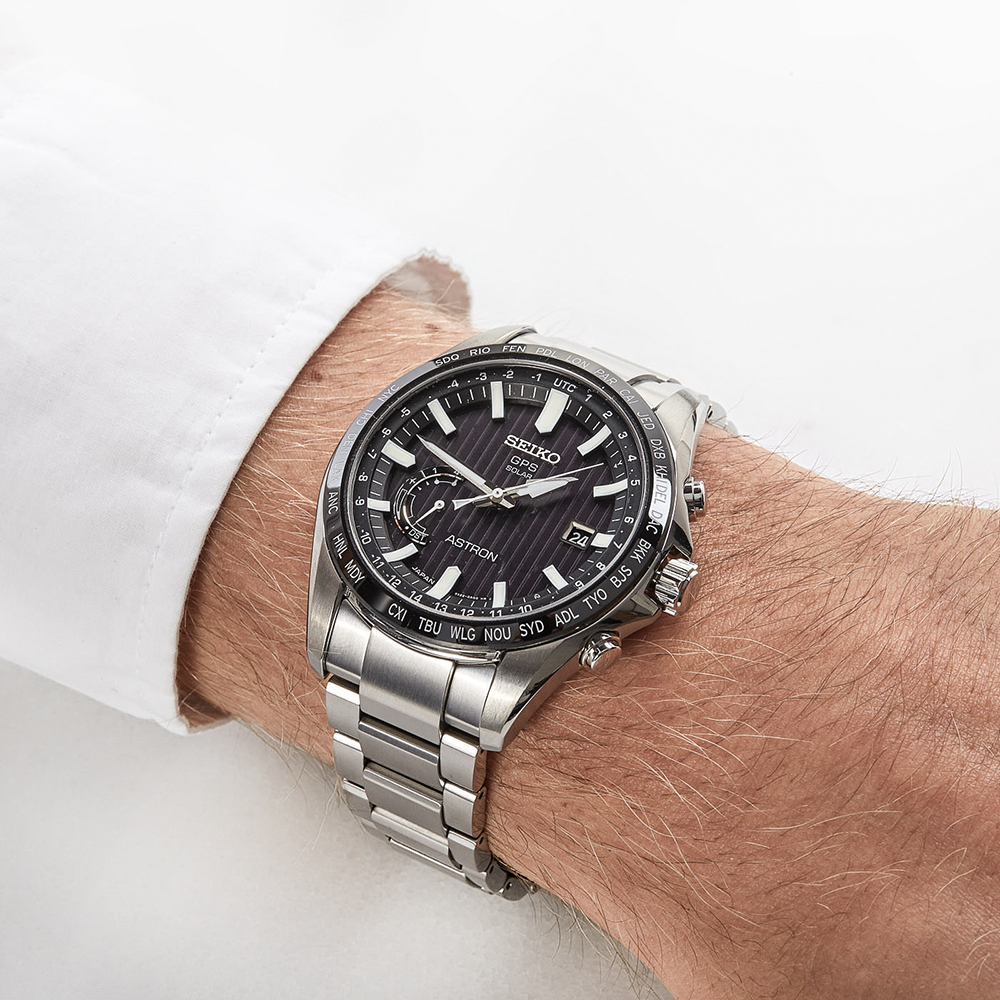 Seiko SSE161J1 zegarek srebrny luksusowy Astron bransoleta - miniatura 5