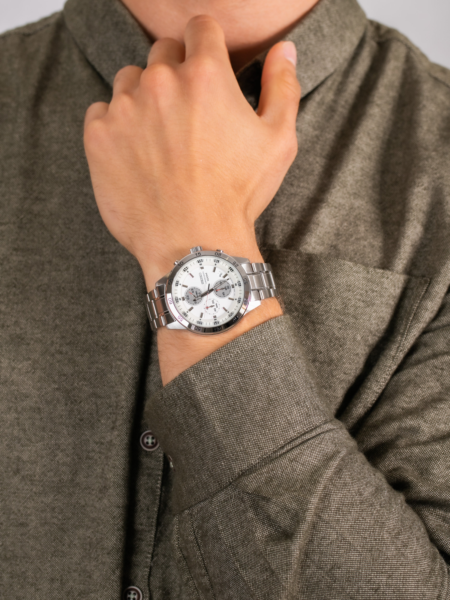 Seiko SKS637P1 męski zegarek Chronograph bransoleta - miniatura 3