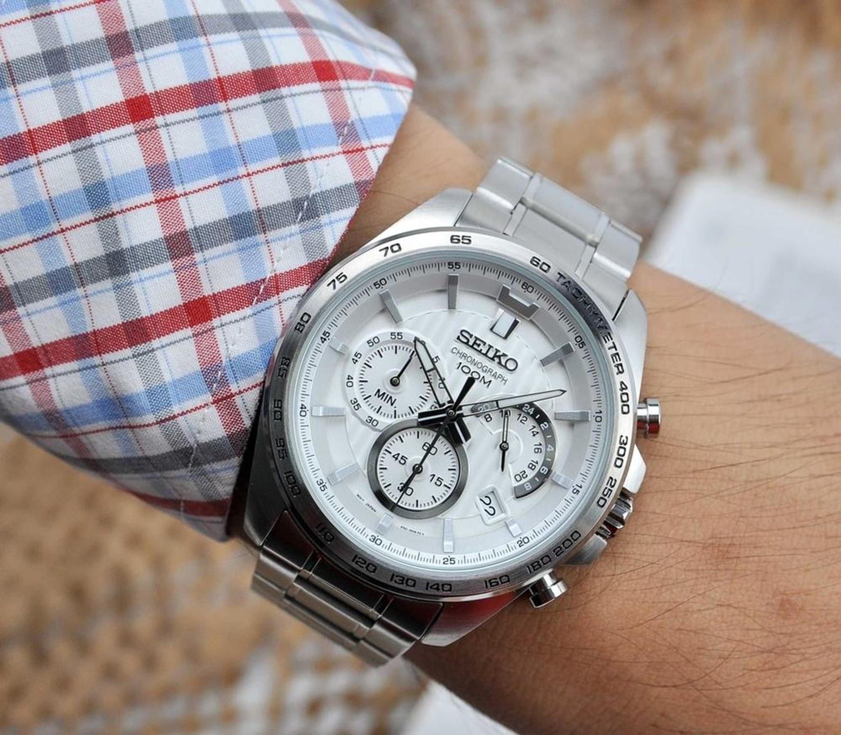 zegarek Seiko SSB297P1 Chronograph Tachymeter Quartz męski z tachometr Chronograph - miniatura 3