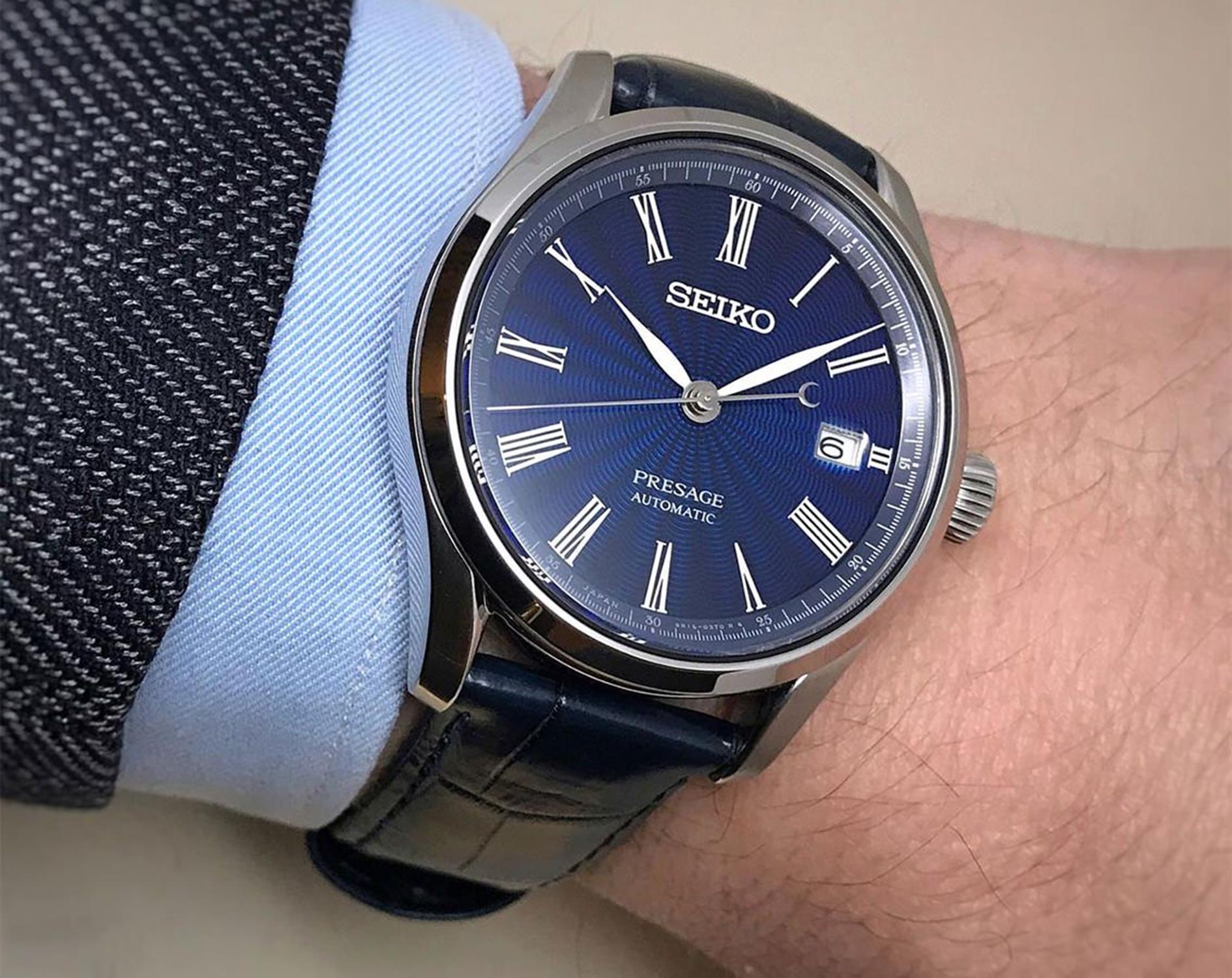Seiko SPB075J1 Presage Presage Shippo Enamel Automatic Limited Edition zegarek męski klasyczny szafirowe - miniatura 8