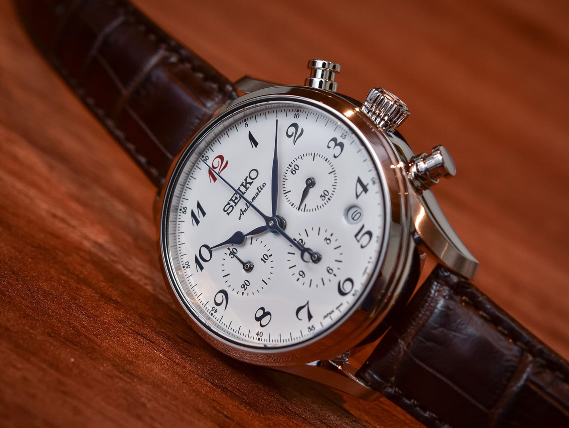 Seiko SRQ025J1 zegarek srebrny klasyczny Presage pasek - miniatura 5