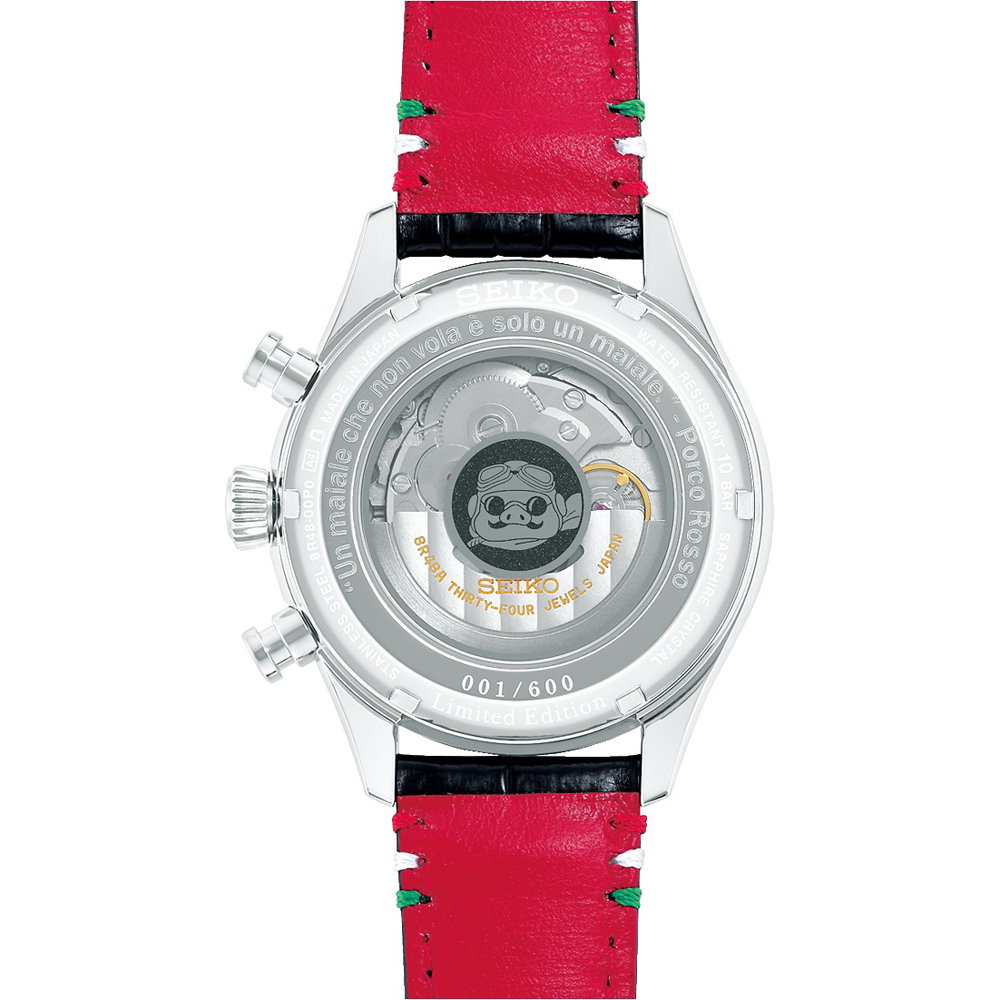 zegarek Seiko SRQ033J1 Studio Ghibli PORCO ROSSO Collaboration Limited Edition męski z chronograf Presage - miniatura 3