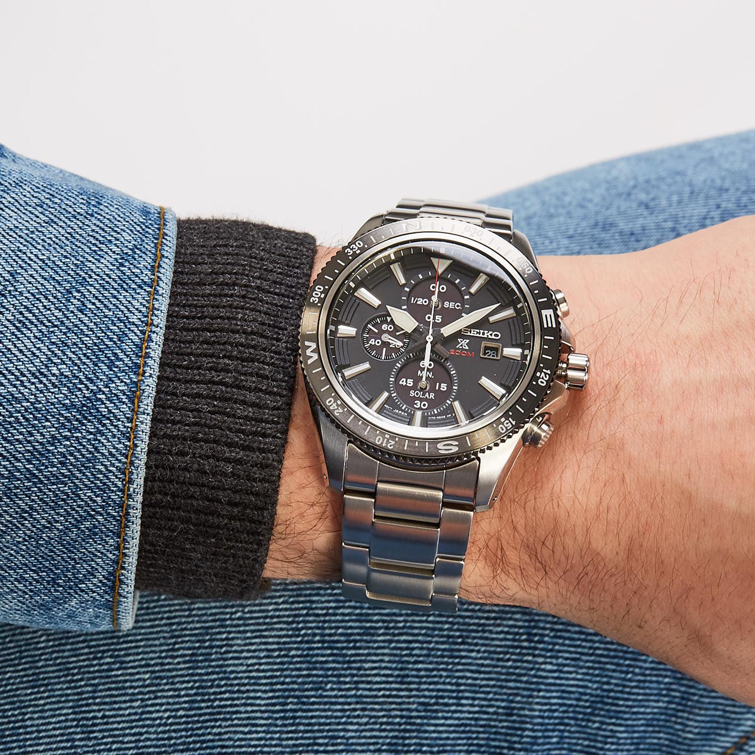 zegarek Seiko SSC705P1 Prospex Solar Chronograph męski z chronograf Prospex - miniatura 3
